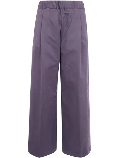 Semicouture Johnny Wool Pleated Trousers Wide Leg In Purple