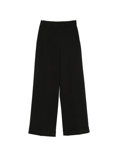 Semicouture Wide-leg Casual Trousers In Black