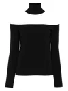 Semicouture Tailored Black Sweater With Detachable Turtleneck In Black
