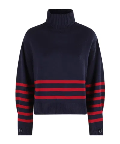 Semicouture Turtleneck Long Sleeve Sweater In Black