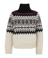 Semicouture Multicolor Turtleneck Sweater With All-over Inlays In Wool Blend Woman In Brown