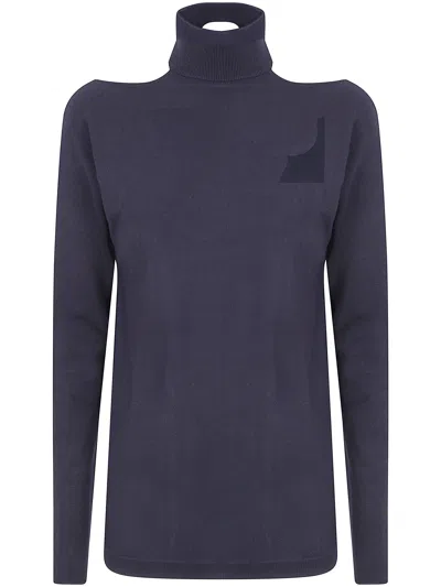Semicouture Turtleneck Sweater In Blue