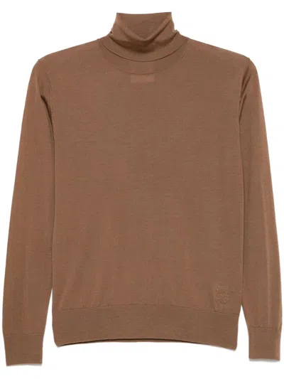 Semicouture Turtleneck Sweater In Brown