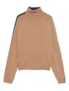 Semicouture Turtleneck Wool-blend Sweater In Brown