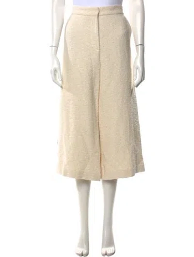 Pre-owned Semicouture Tweed Pattern Wide Leg Pants W/ Tags In Neutrals