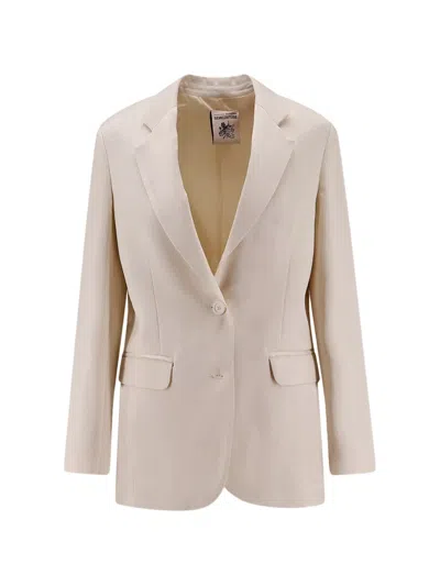 Semicouture Two-button Flap Pocket Blazer In Neutral
