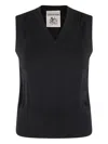 Semicouture Semi Couture Clizia Fitted Black Cotton Knit Gilet In Black