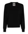Semicouture Black Sweater With V Neck And Ribbed Trims In Wool Woman In Black