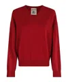 Semicouture Semi Couture V-neck Ruby Sweater With Long Sleeves In Red