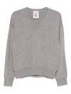 Semicouture V-neck Sweater In Gray
