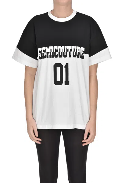 Semicouture Varsity T-shirt In White