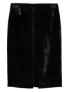 Semicouture Velvet-paneled Skirt In Black