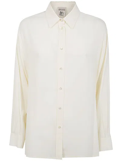 Semicouture Classic-collar Crepe Shirt In White