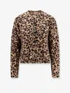 Semicouture Virgin Wool And Cashmere Cardigan In Animal Print