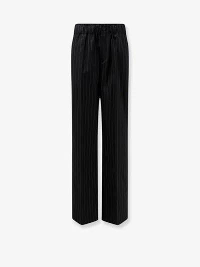 Semicouture Virgin Wool And Viscose Trousers In Black
