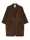 Semicouture Virgin Wool-blend Coat In Brown