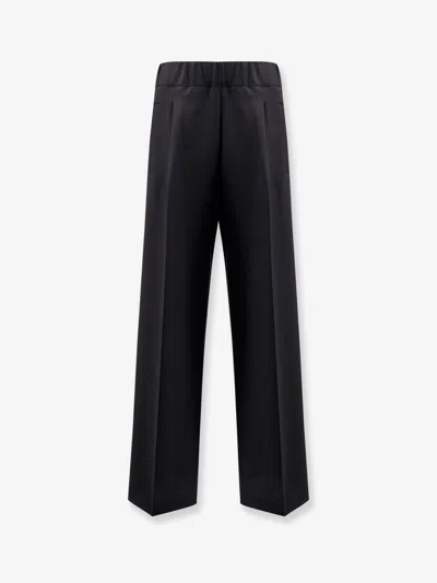 Semicouture Virgin Wool Blend Trousers In Black