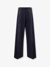 Semicouture Virgin Wool Blend Trousers In Blue