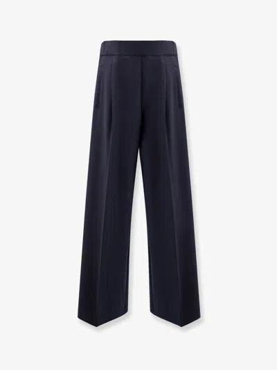 Semicouture Virgin Wool Blend Trousers In Blue