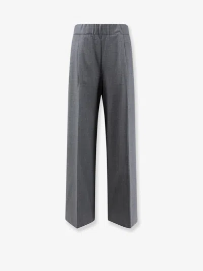Semicouture Virgin Wool Blend Trousers In Gray