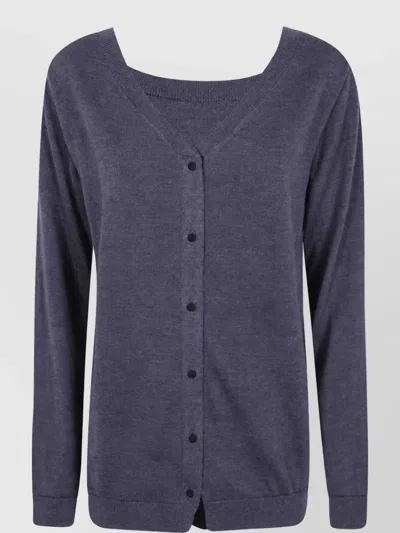 Semicouture Virgin Wool Cardin Cardigan In Gray