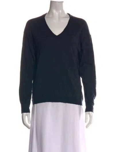Pre-owned Semicouture V-neck Long Sleeve Top In Multicolor