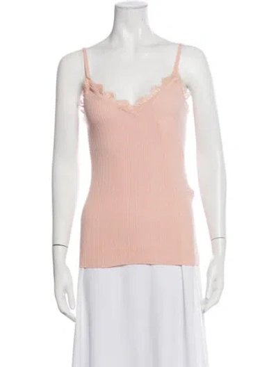 Pre-owned Semicouture V-neck Sleeveless Top In Pink