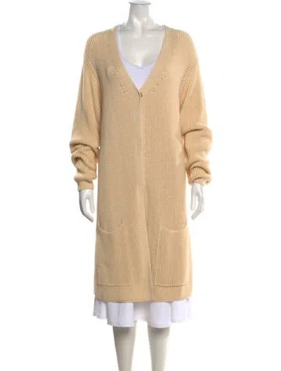 Pre-owned Semicouture V-neck Sweater In Neutrals