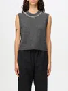 Semicouture Rhinestone-embellished Top In Charcoal