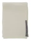 Semicouture White Scarf With Contrasting Detail In White