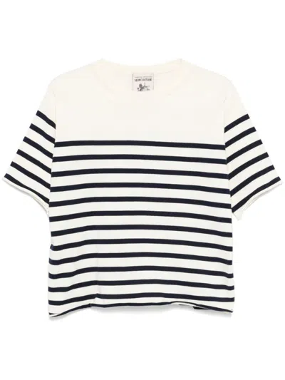 Semicouture Ombeline Striped Cotton Sweater In White
