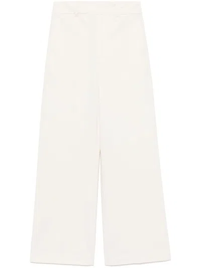 SEMICOUTURE WHITE PALAZZO TROUSERS
