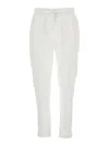 SEMICOUTURE WHITE PANTS WITH ELASTIC WAIST WITH DRAWSTRING