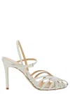 Semicouture White Sandals With Front Cage In Patent Leather Woman