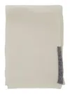 Semicouture White Scarf With Contrasting Detail In Wool Woman