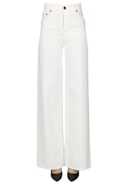 Semicouture Wide Leg Jeans In White