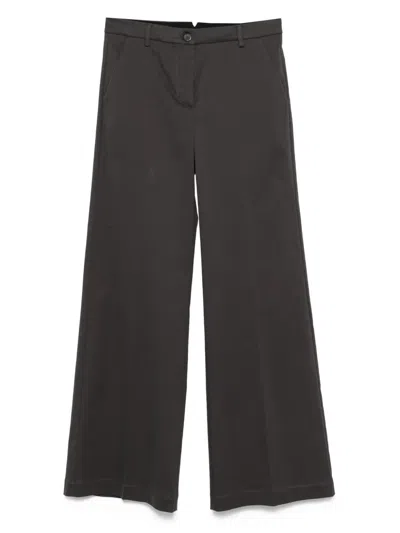 Semicouture Wide-leg Trousers In Brown