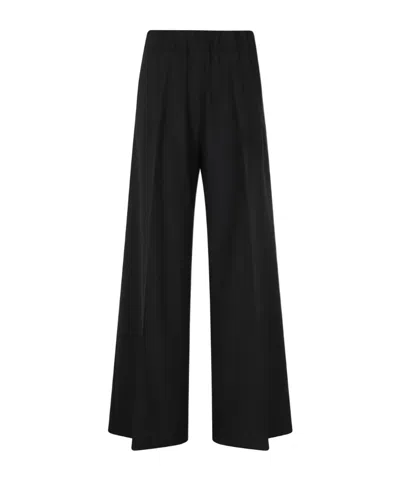 Semicouture Jhonny Elasticated-waistband Pleated Trousers In Black