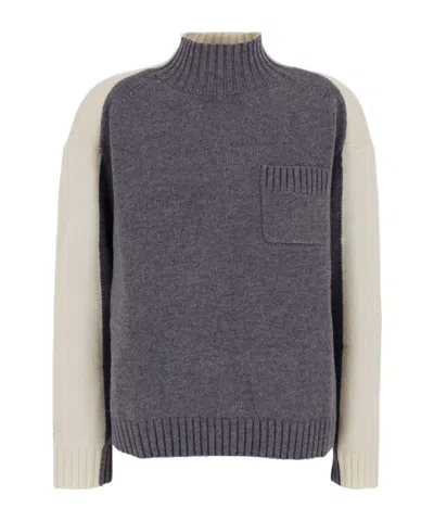 Semicouture Winnie Patch Pocket Knitted Jumper In Multi