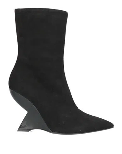 Semicouture Woman Ankle Boots Black Size 8 Leather