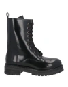 Semicouture Woman Ankle Boots Black Size 8 Leather In Black