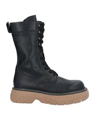 Semicouture Woman Ankle Boots Black Size 8 Leather