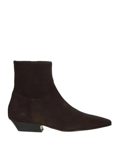Semicouture Woman Ankle Boots Dark Brown Size 7 Leather
