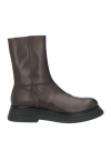 Semicouture Woman Ankle Boots Dark Brown Size 8 Leather In Brown