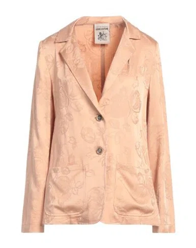 Semicouture Woman Blazer Apricot Size 10 Viscose, Acetate