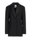 Semicouture Woman Blazer Black Size 10 Polyester, Virgin Wool, Elastane