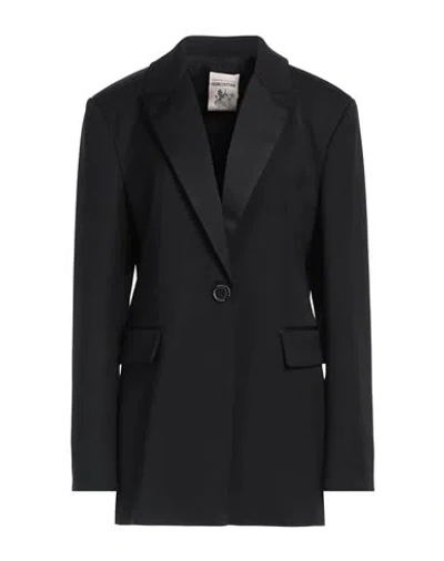 Semicouture Woman Blazer Black Size 10 Polyester, Virgin Wool, Elastane In Black