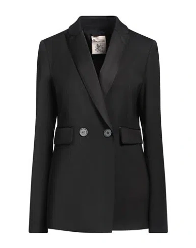 Semicouture Woman Blazer Black Size 10 Polyester, Virgin Wool, Elastane In Grau