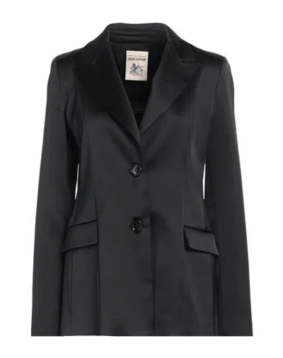Semicouture Woman Blazer Black Size 6 Acetate, Polyamide, Elastane, Polyester In Black