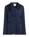 Semicouture Woman Blazer Blue Size 10 Viscose, Cotton, Silk, Elastane In Blue